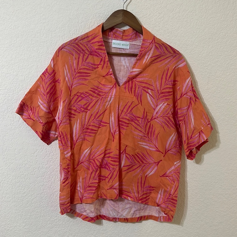 Brooke Wright | Floral Leaf Print Tunic One Size Fits Most